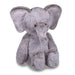 Plush elephant toy on a white background
