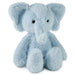 Blue plush elephant toy on a white background