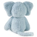 Blue plush elephant toy on a white background