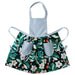 Floral apron with green leaves and flowers on a white background