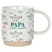 Mug with fish illustrations and 'Papa A Reel Keeper' text on a white background