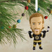 Hockey player ornament hanging on a Christmas tree