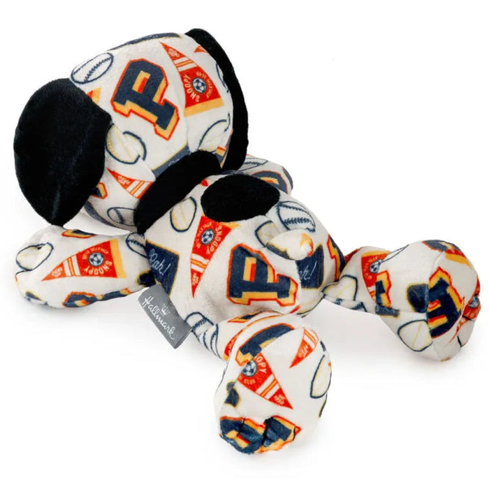 Dog toy with colorful pattern on a white background