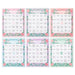 Six Bridgerton-themed bingo cards displayed in two rows, each with floral borders, pastel colors, and unique bingo squares, arranged on a white background.