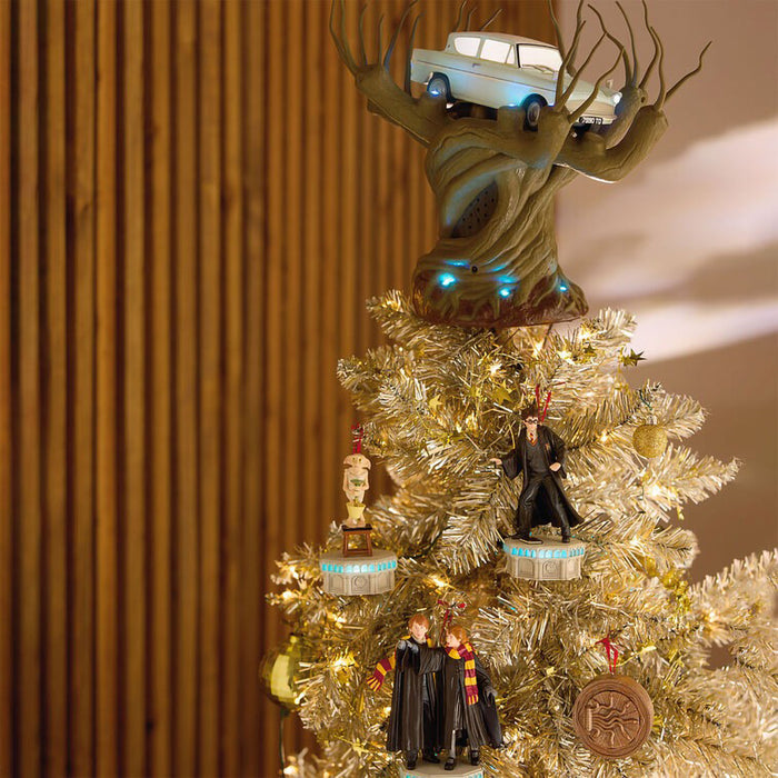 Hallmark : 2025 Keepsake Harry Potter™ Collection Flying Ford Anglia in the Whomping Willow™ Tree Topper With Light and Sound (415) at Annie's Hallmark