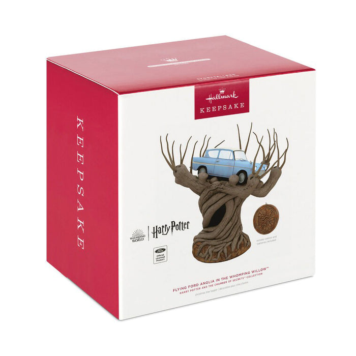 Hallmark : 2025 Keepsake Harry Potter™ Collection Flying Ford Anglia in the Whomping Willow™ Tree Topper With Light and Sound (415) at Annie's Hallmark