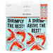 Packaged socks with shrimp design and text, featuring Hallmark and Shoebox branding.
