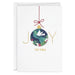 Greeting card with Christmas ornament design and 'JOY TO YOU' text on a white background
