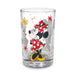 Clear glass with Minnie Mouse design on a white background
