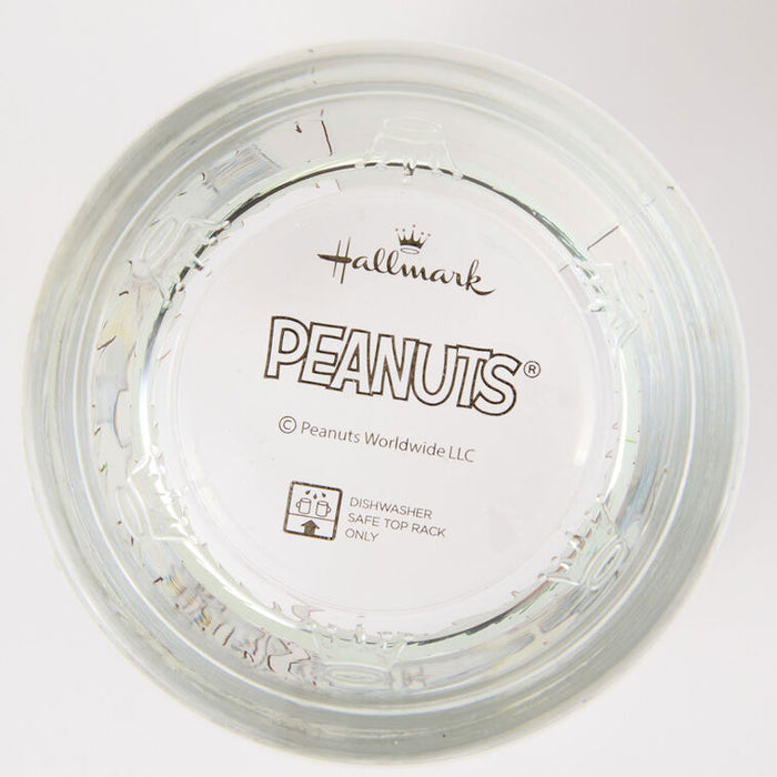 Clear plastic lid with 'Hallmark Peanuts' branding on a white background