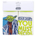 Pack of socks with Yoda design and 'Your path you must decide' text, branded as Hallmark Star Wars.