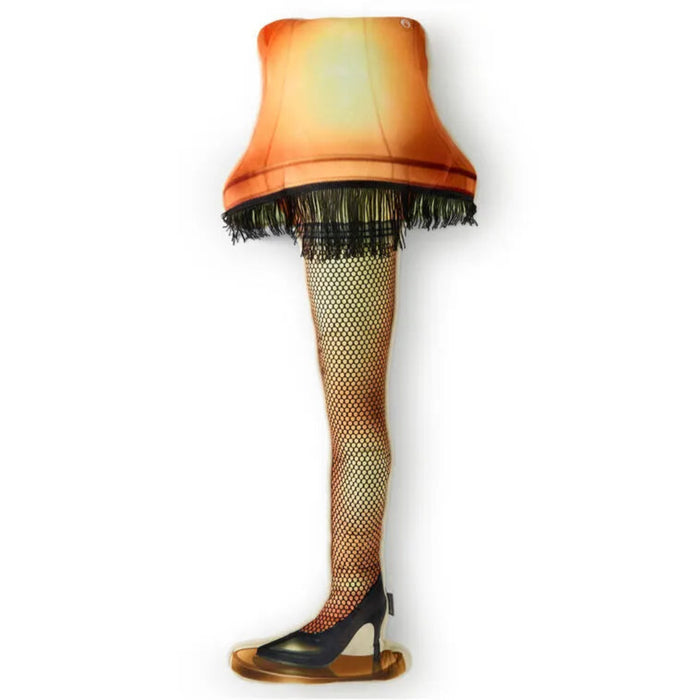  Pillow Lamp with fishnet stockings and high heels on a white background