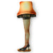  Pillow Lamp with fishnet stockings and high heels on a white background