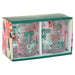 Set of two clear glasses with colorful bow designs in a decorative box.