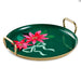 Decorative tray with pink flowers and a green background