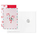 Christmas-themed card with candy canes and snowflakes on a white background