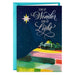 Greeting card with 'Star of Wonder, Star of Light' text and festive design.