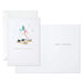 Christmas card with ice skate design and 'Jingle All the Way' text on a white background
