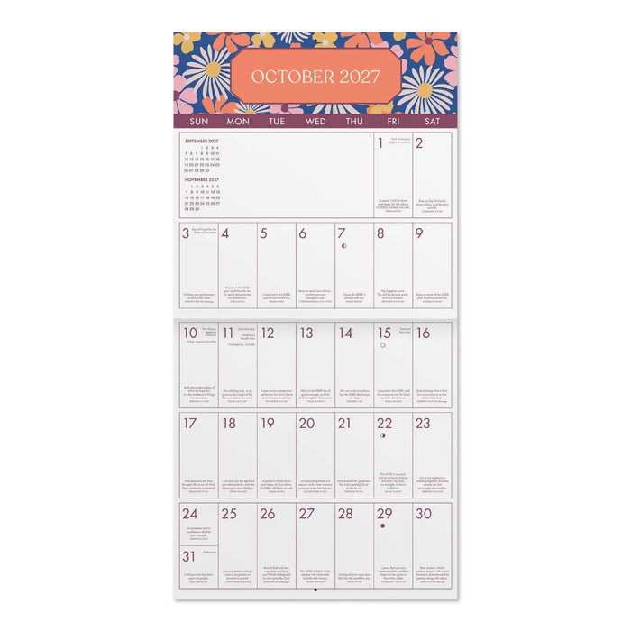 The Hallmark Daily Promises and Blessings 2027 Inspirational Wall Calendar delivers a fresh dose of faith-based encouragement each month. 