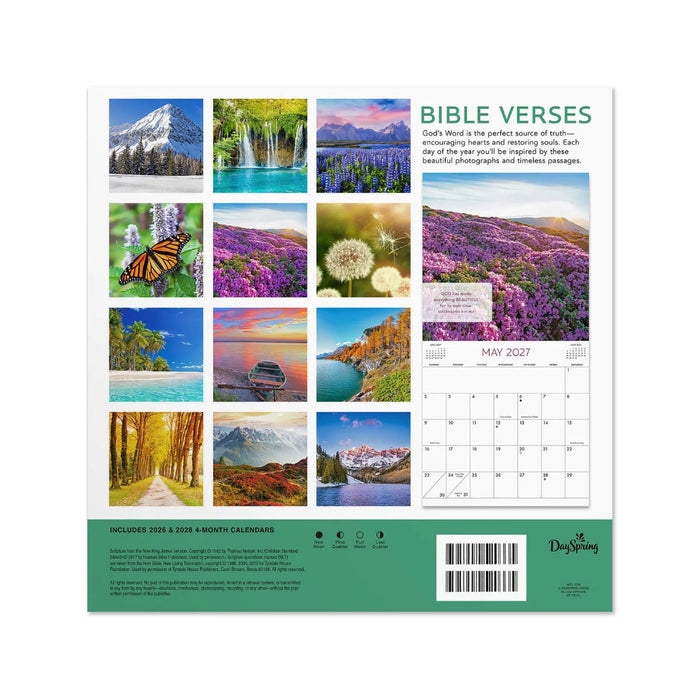 Hallmark Bible Verses 2027 Inspirational 12-Month Wall Calendar, 12x12, featuring uplifting Bible verses and a spacious monthly date grid.