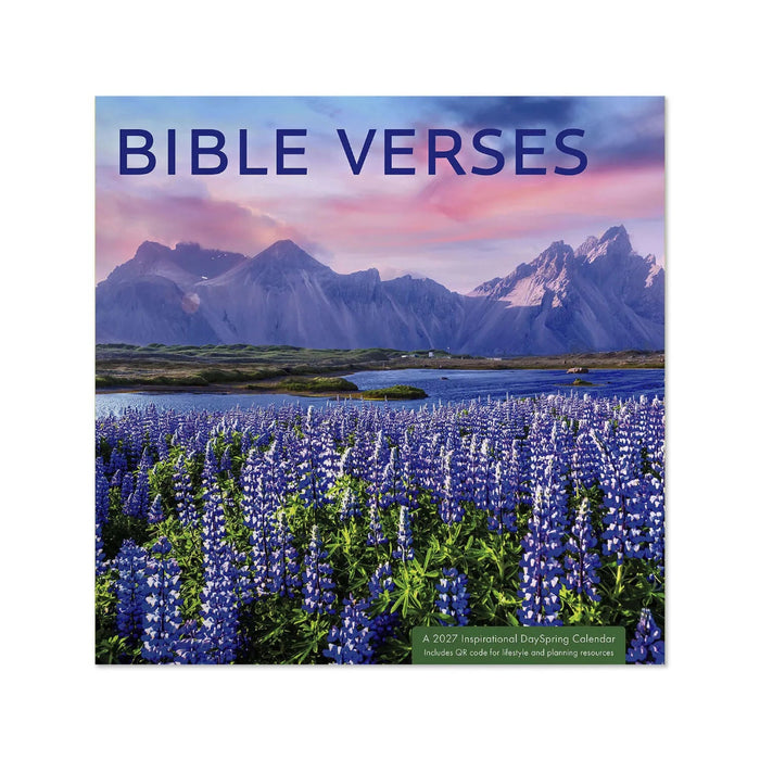 Hallmark Bible Verses 2027 Inspirational 12-Month Wall Calendar, 12x12, featuring uplifting Bible verses and a spacious monthly date grid.