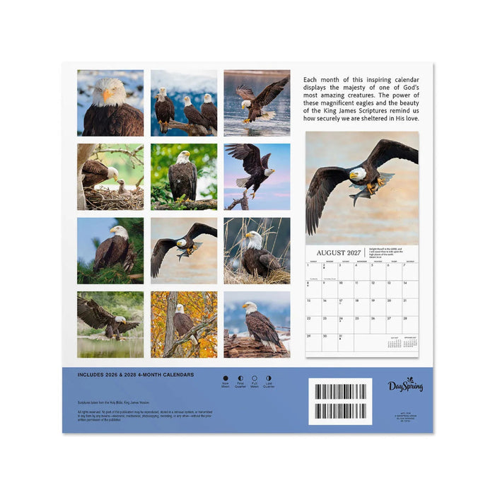 Hallmark On Eagles' Wings 2027 Inspirational 12-Month Wall Calendar with KJV Scripture, 12x12, featuring inspirational eagle imagery and Bible verses.