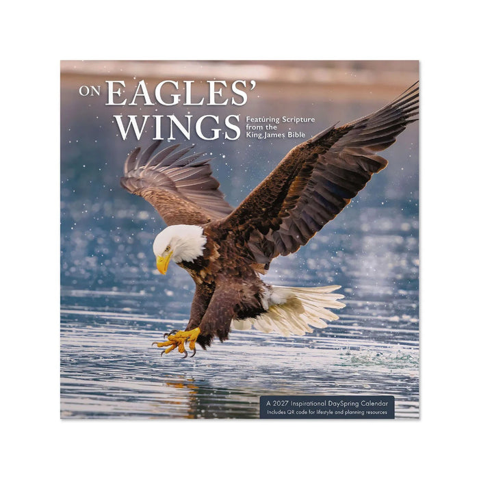 Hallmark On Eagles' Wings 2027 Inspirational 12-Month Wall Calendar with KJV Scripture, 12x12, featuring inspirational eagle imagery and Bible verses.
