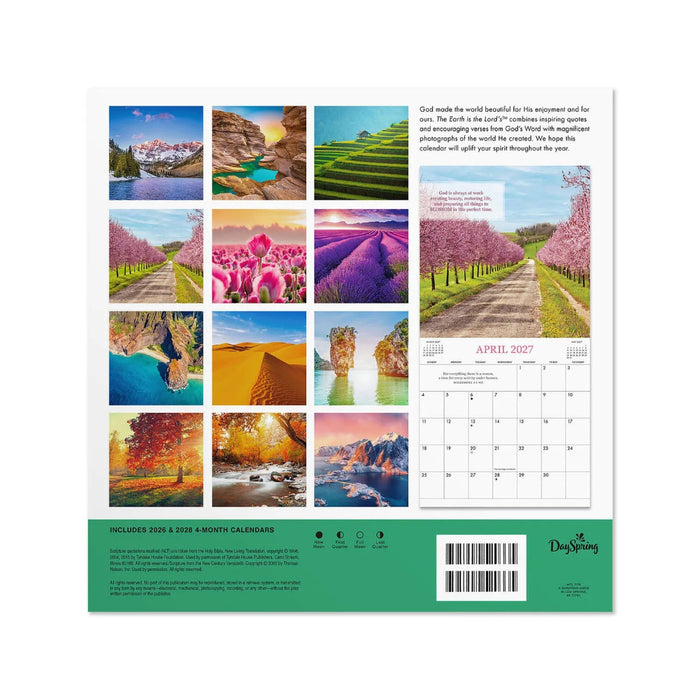 Hallmark Earth Is the Lord's 2027 Inspirational 12-Month Wall Calendar, 12x12, featuring beautiful nature imagery and uplifting faith-inspired messages.