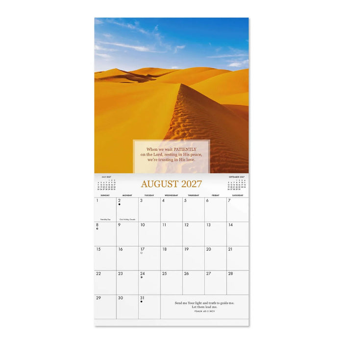Hallmark Earth Is the Lord's 2027 Inspirational 12-Month Wall Calendar, 12x12, featuring beautiful nature imagery and uplifting faith-inspired messages.