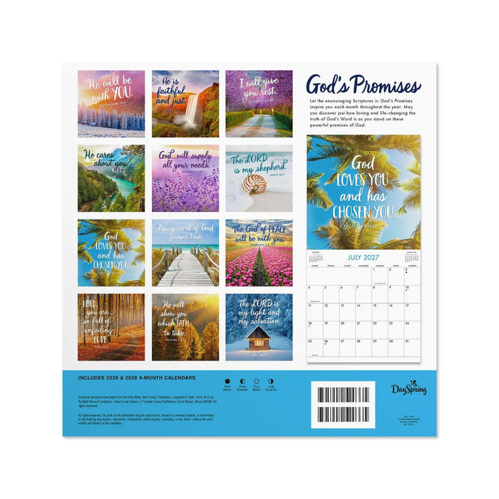 Hallmark God's Promises 2027 Inspirational 12-Month Wall Calendar, 12x12, featuring uplifting Scripture messages and beautiful inspirational artwork.