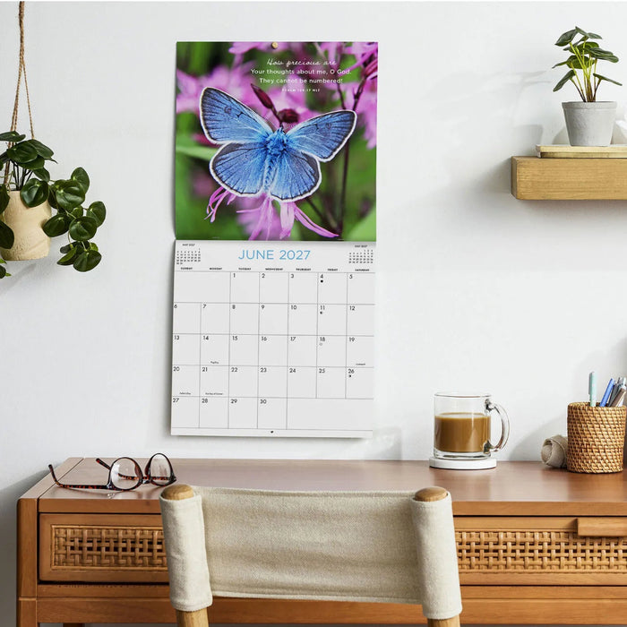 Hallmark Psalms 2027 Inspirational 12-Month Wall Calendar, 12x12, featuring uplifting Scripture, beautiful artwork, and a spacious monthly date grid.