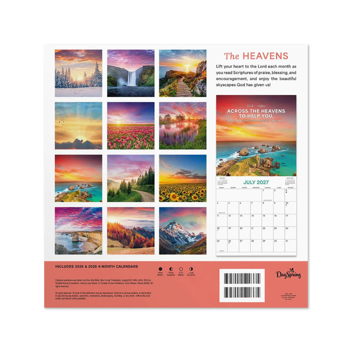 Hallmark The Heavens 2027 Inspirational 12-Month Wall Calendar, 12x12, featuring beautiful heavenly scenes, inspirational messages, and a spacious monthly date grid.