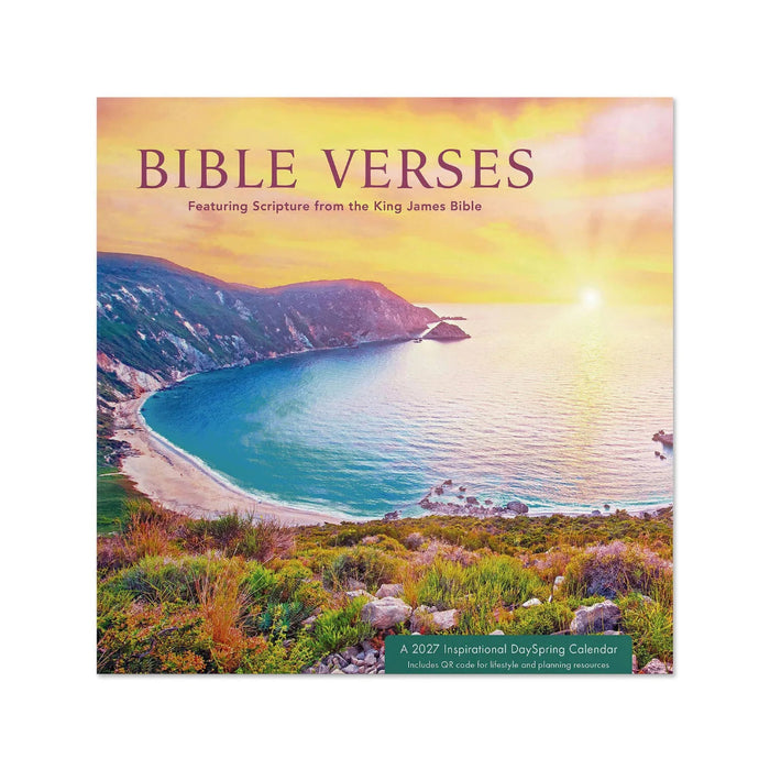 Hallmark Bible Verses and Beautiful Views 2027 Inspirational Mini Wall Calendar, 7x7, featuring beautiful scenic views, uplifting Bible verses, and monthly date grids.