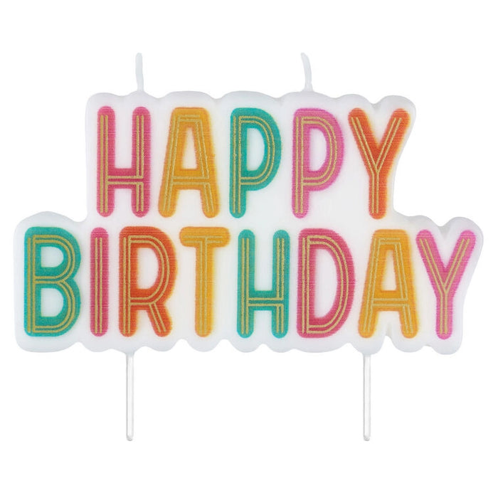 Colorful happy birthday candle