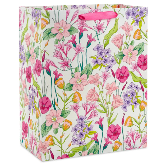 Hallmark 13-inch Sweet Florals Large Gift Bag featuring a colorful floral design and stylish gift packaging for special occasions.