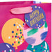 Hallmark 9.6-inch Bright Balloons on Fuchsia Medium Birthday Gift Bag featuring colorful balloon artwork and a cheerful design for birthday gifts.