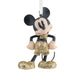 Decorative  Micky Mouse ornament of a character in a gold outfit on a white background