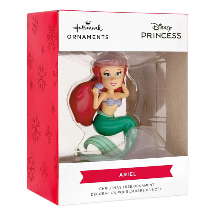 Hallmark Disney Princess Ariel Christmas ornament packaging on a white background