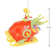 Dr. Seuss's How the Grinch Stole Christmas!™ Grinch on Sleigh Hallmark Ornament with a measurement label.
