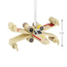 Ornament featuring Star Wars X-Wing Starfighter starship with measurements on a white background