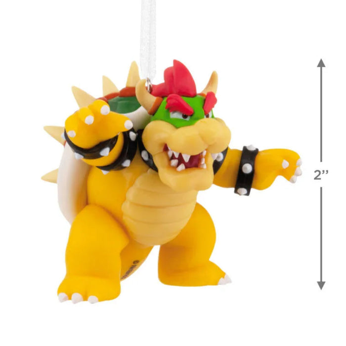 Super Mario™ Bowser Hallmark Ornament white background with a measurement label.