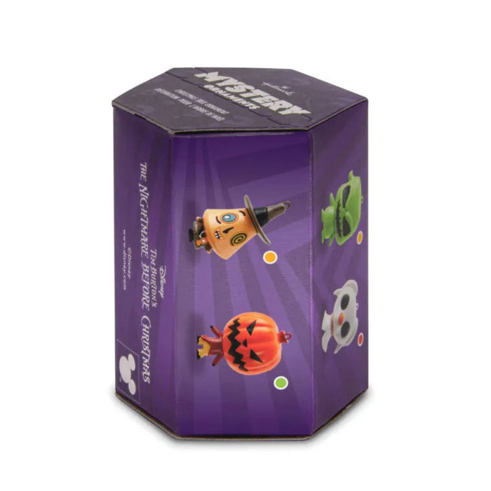 Hexagonal purple packaging with Disney Tim Burton's The Nightmare Before Christmas Series 3, Mystery Shatterproof Hallmark Ornament on a white background. 
Assorted no choice 
