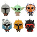  Assorted  one at random ,six Star Wars-themed ornaments  on a white background