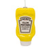 Heinz Yellow Mustard bottle-shaped ornament on a white background