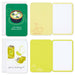 Two mini cards- one with miso soup and the the other with lime soda - with colorful illustrations and text on a white background. 