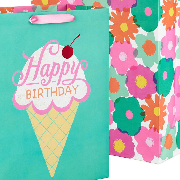 Hallmark : Flowers and Ice Cream 2-Pack Birthday Gift Bag Bundle at Annie's Hallmark
