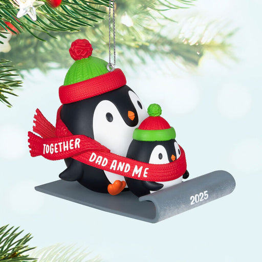Hallmark : 2025 Keepsake Dad & Me Penguins Sledding 2025 Ornament (96) at Annie's Hallmark