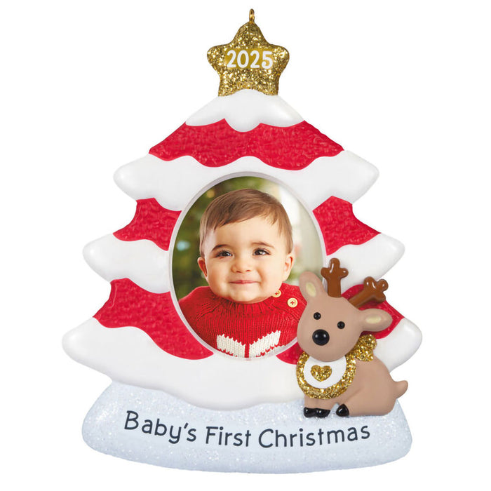 Hallmark : 2025 Keepsake Baby's First Christmas Red and White Tree 2025 Photo Frame Ornament (43) at Annie's Hallmark