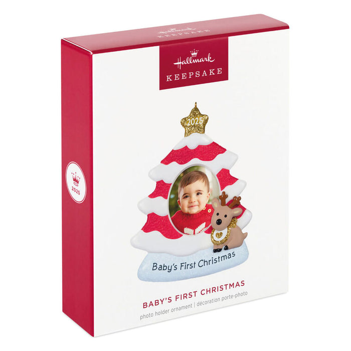 Hallmark : 2025 Keepsake Baby's First Christmas Red and White Tree 2025 Photo Frame Ornament (43) at Annie's Hallmark