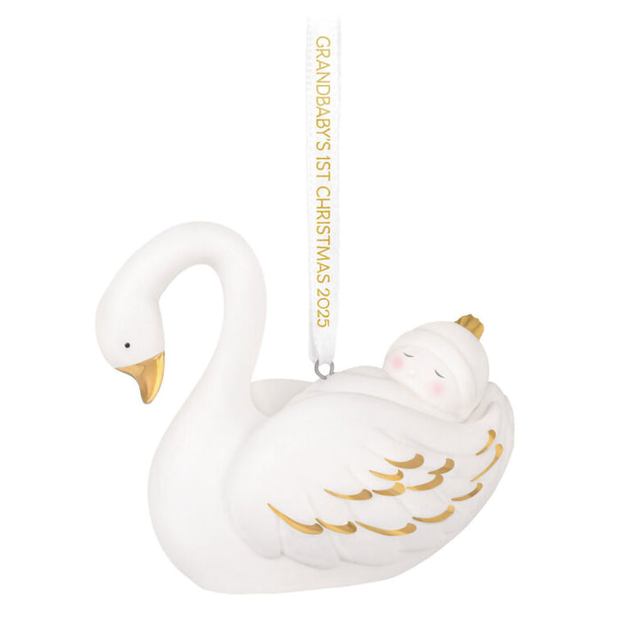 Hallmark : 2025 Keepsake Grandbaby's First Christmas Swan 2025 Porcelain Ornament (150) at Annie's Hallmark